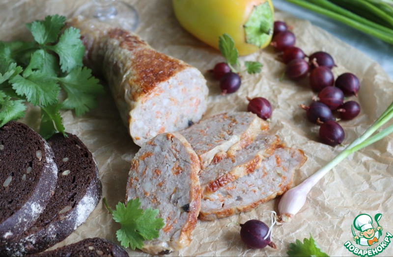 Фаршированная голень индейки с овощами и шампиньонами