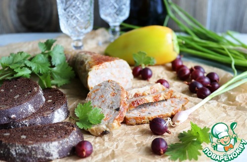 Фаршированная голень индейки с овощами и шампиньонами