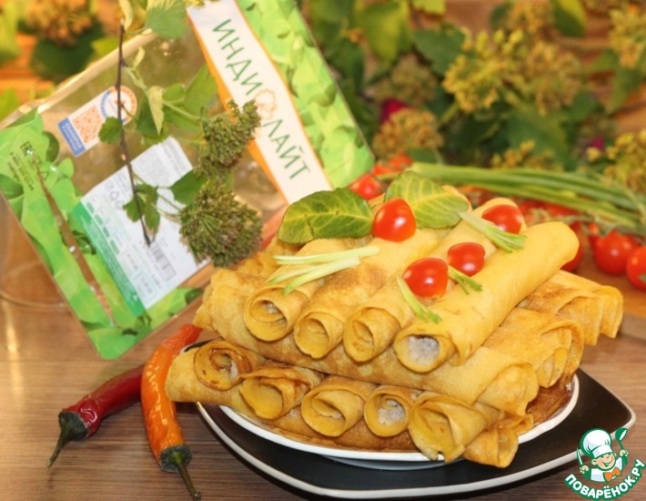 Овощные блинчики с фаршем индейки