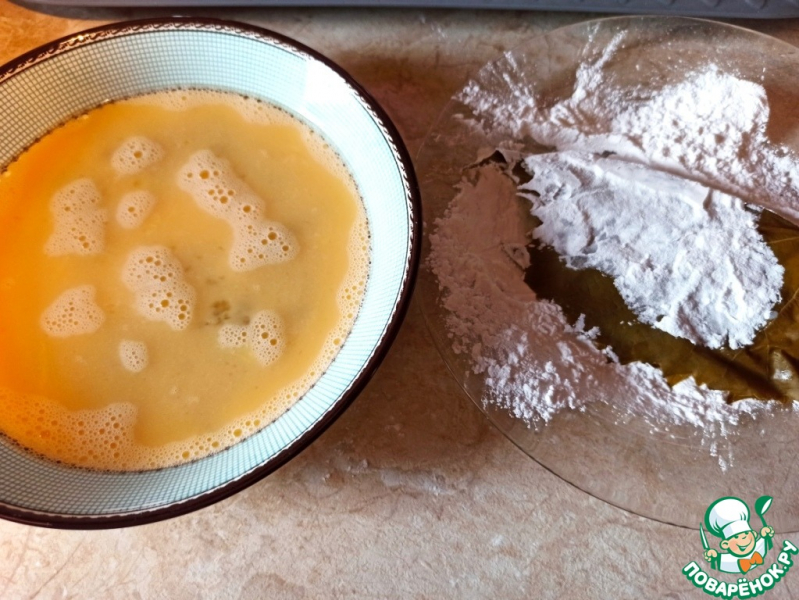 Виноградные листья, фаршированные ветчиной и сыром