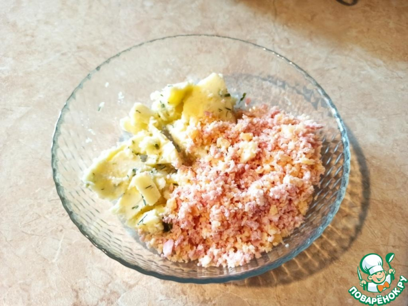 Виноградные листья, фаршированные ветчиной и сыром