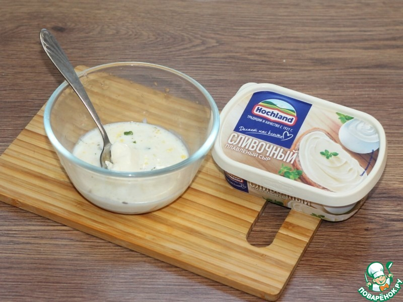 Баклажаны с творожным сыром под соусом