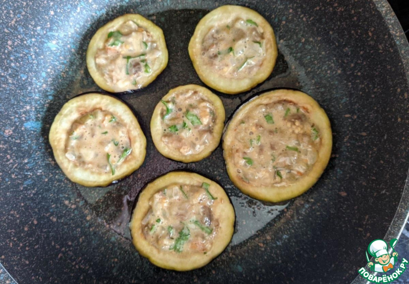 Фаршированные баклажановые кольца