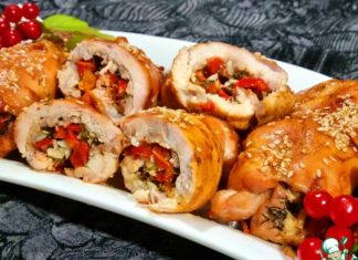 Куриные рулетики с начинкой