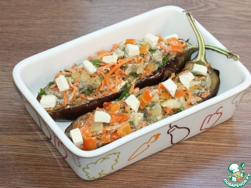 Лодочки из баклажана с творожным сыром