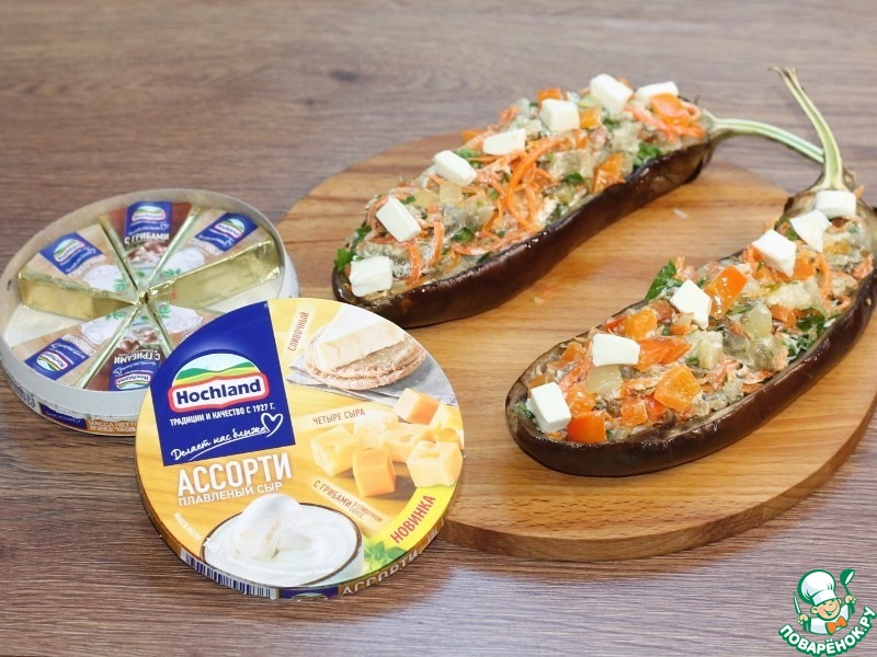Лодочки из баклажана с творожным сыром