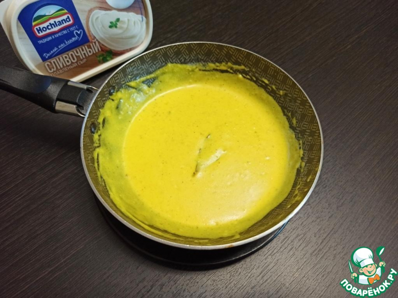 Говяжья корейка с сырным соусом