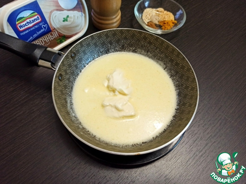 Говяжья корейка с сырным соусом