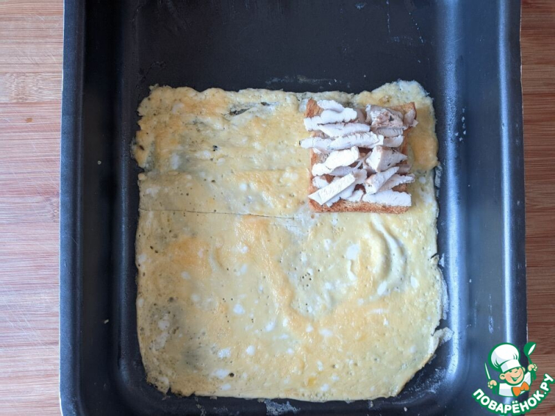 Яичный сэндвич с индейкой по-корейски