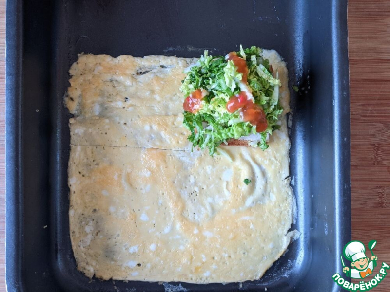 Яичный сэндвич с индейкой по-корейски