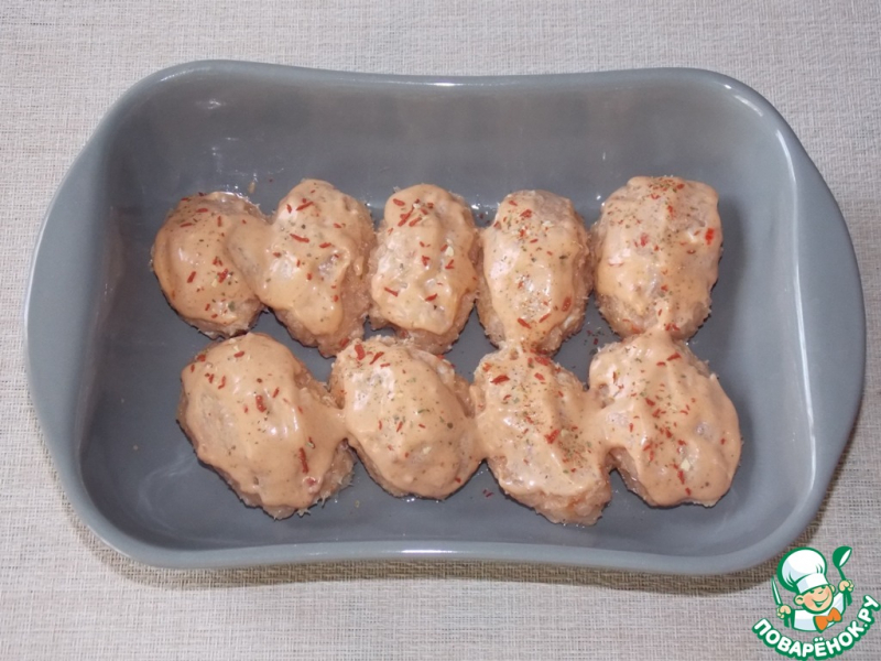 Котлеты с творожным сыром в духовке
