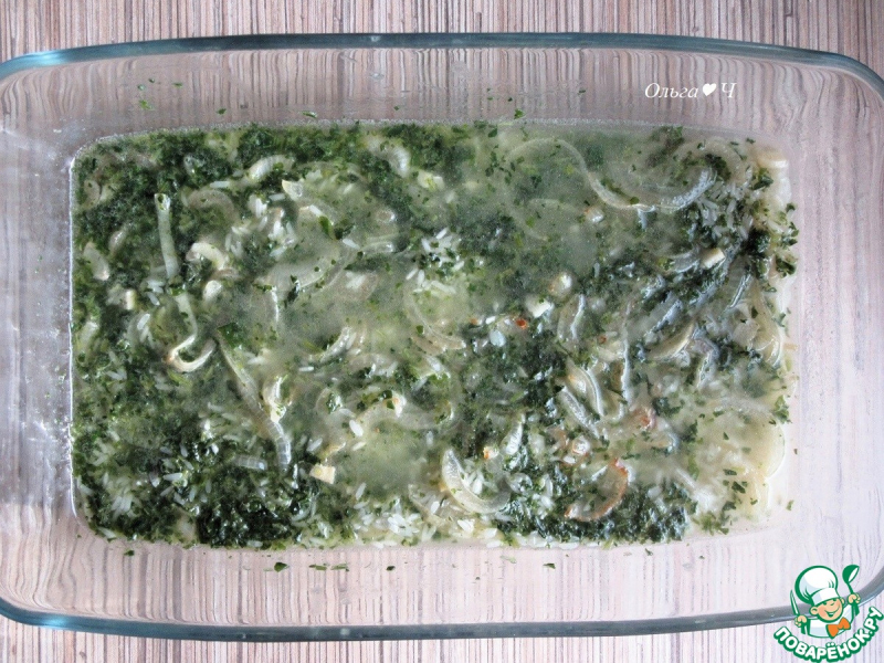 Курица в сливочном рисе со шпинатом