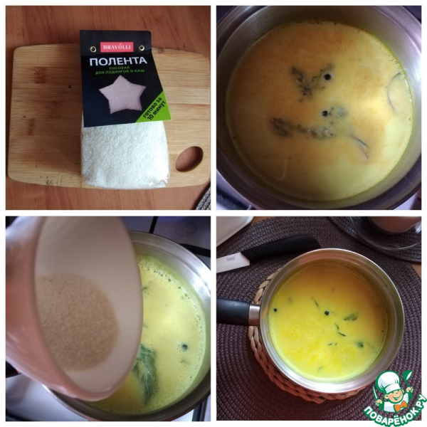 Молочный суп с рисовой полентой