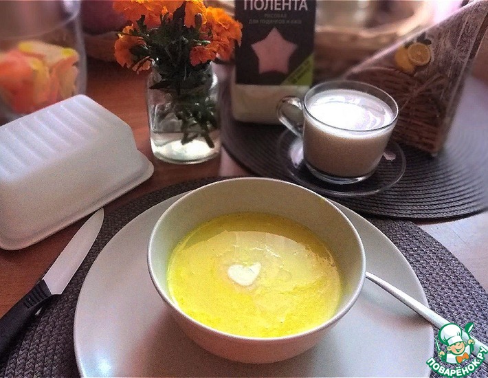 Молочный суп с рисовой полентой