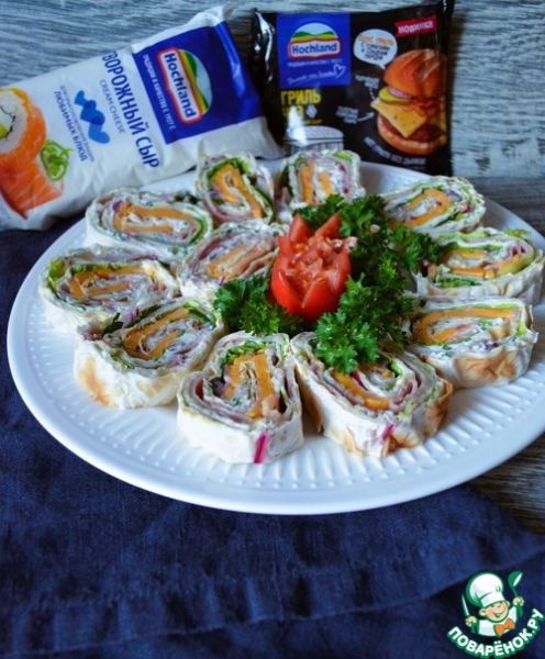 Рулет из лаваша с мясной нарезкой