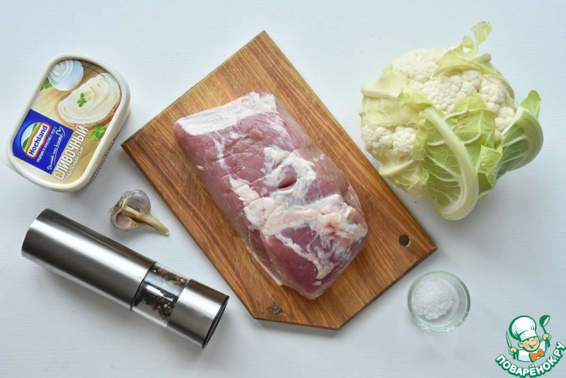 Рулет из свинины с цветной капустой