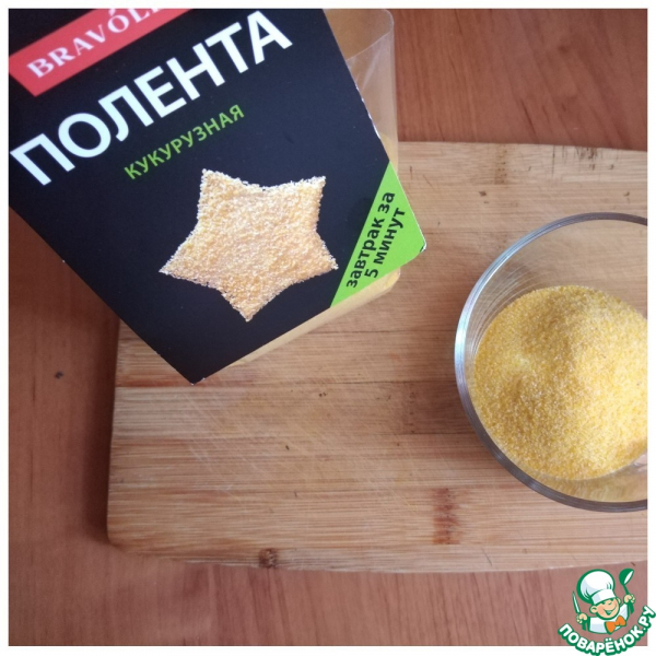 Суп с шампиньонами и кукурузной полентой