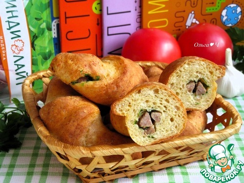 Творожные рогалики с индейкой