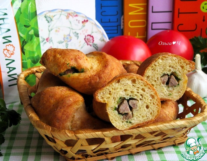 Творожные рогалики с индейкой
