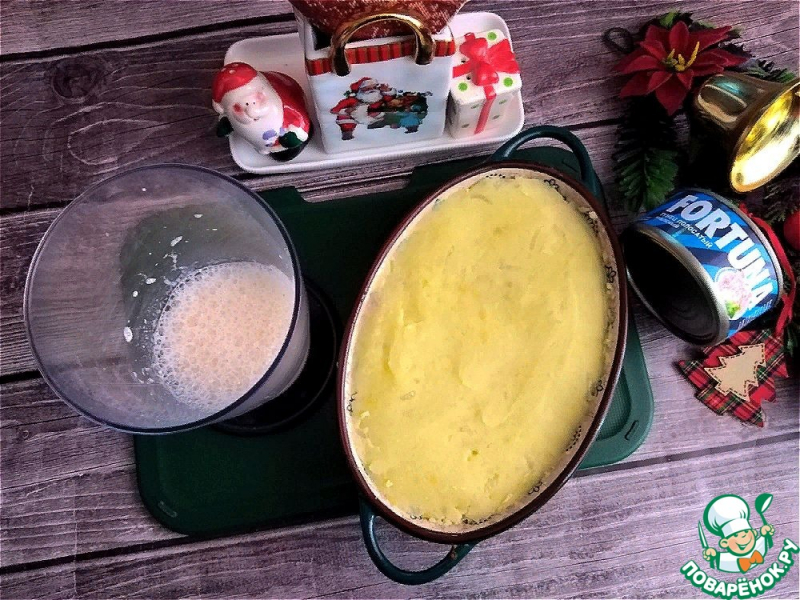 Картофельная запеканка с консервированным тунцом