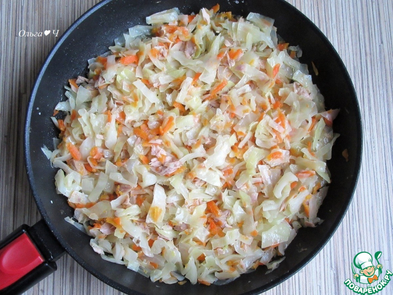 Разборный пирог-ёлочка "Тунец и капуста"