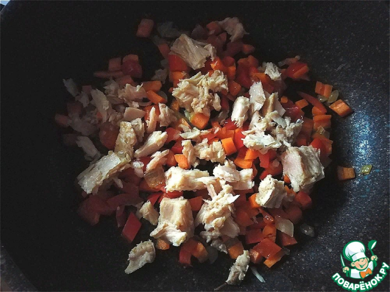 Рис с тунцом и овощами