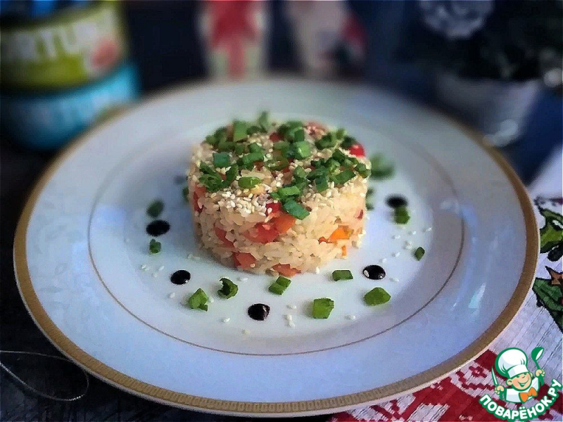 Рис с тунцом и овощами