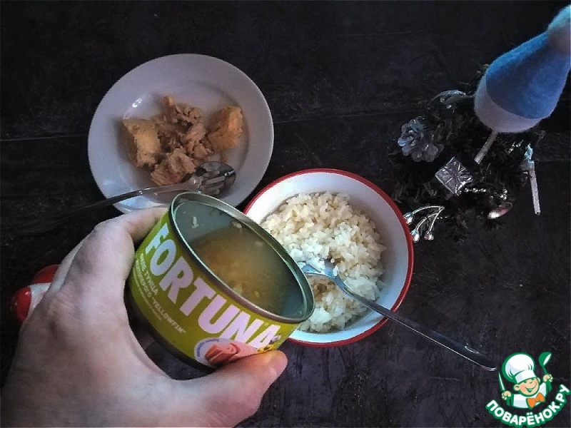 Рис с тунцом и овощами
