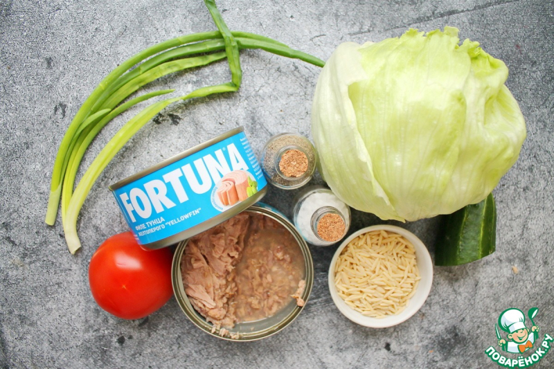 Салат с орзони и тунцом