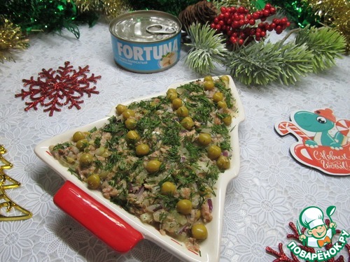 Салат с тунцом и шпротами
