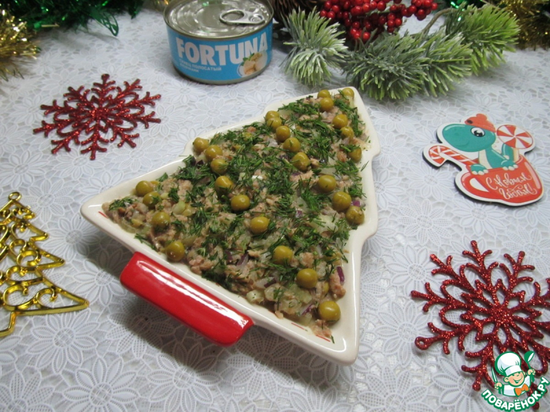 Салат с тунцом и шпротами