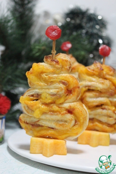Слойки "Елочки" с тунцом