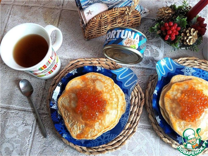 Блины с припёком из тунца