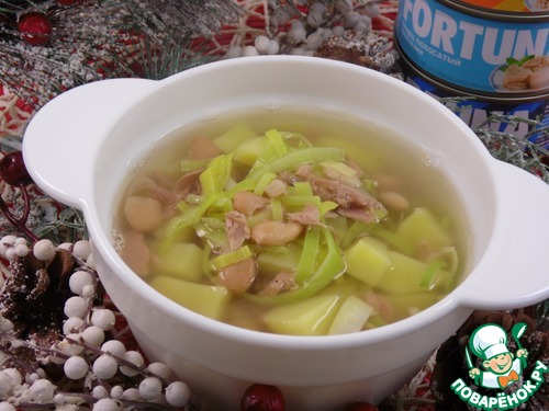 Картофельно-фасолевый суп с тунцом