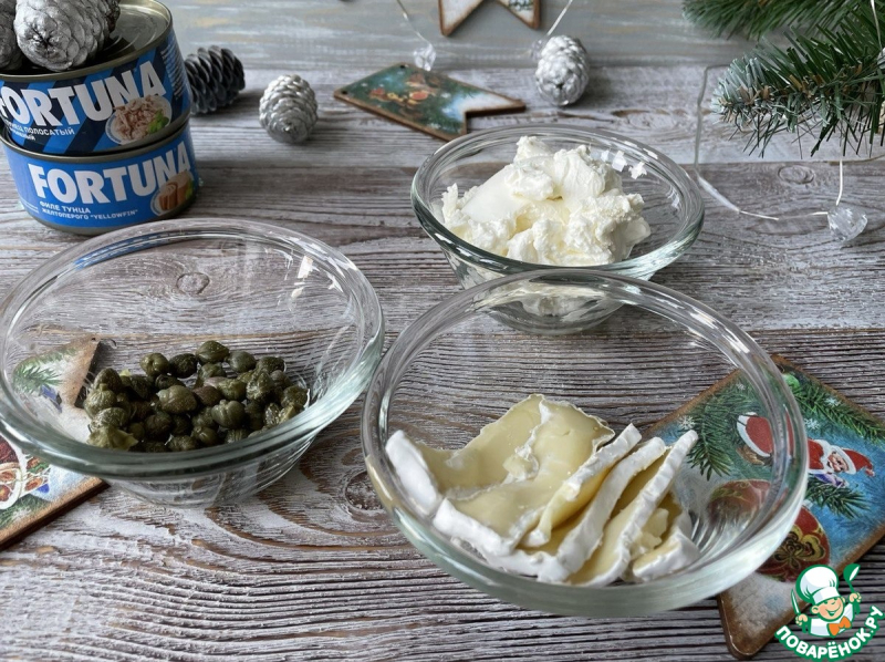 Праздничный риет с тунцом и каперсами
