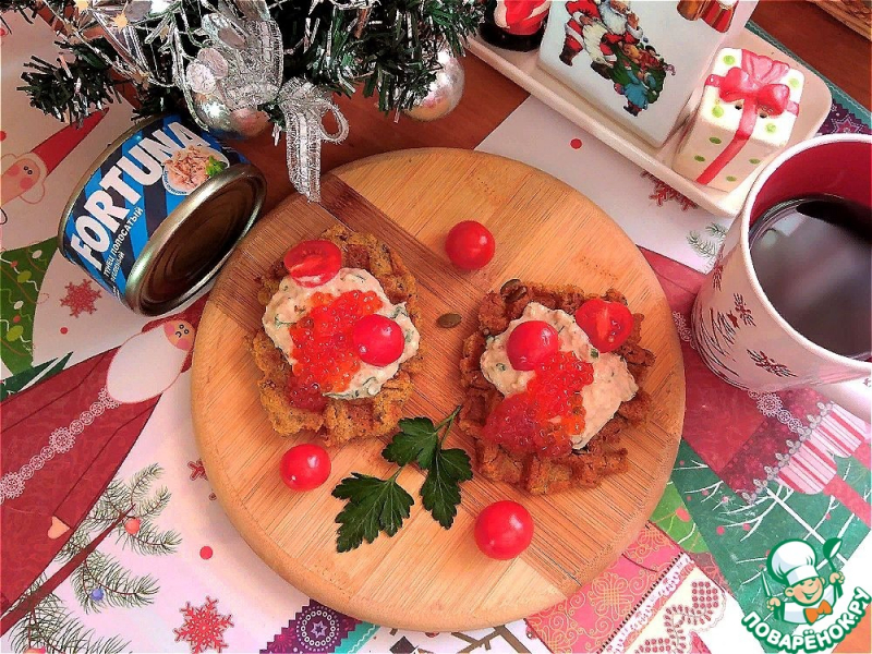 Рийет с тунцом к кукурузным вафлям