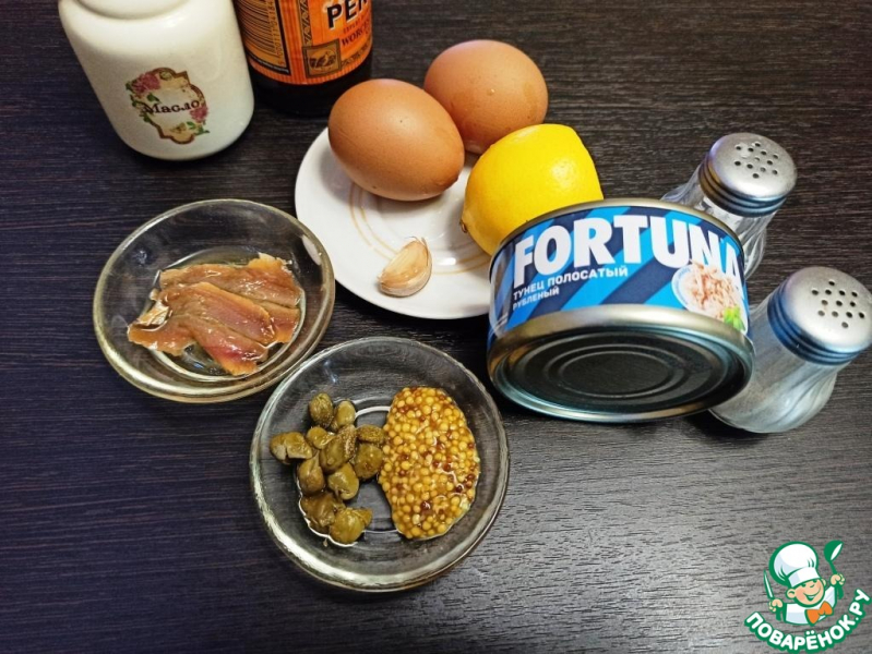 Соус Тоннато с варёным яйцом
