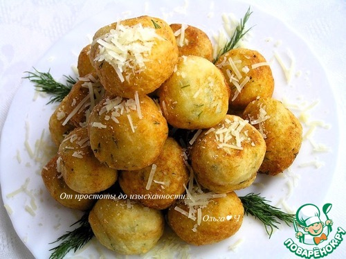 Творожные шарики с пармезаном и зеленью