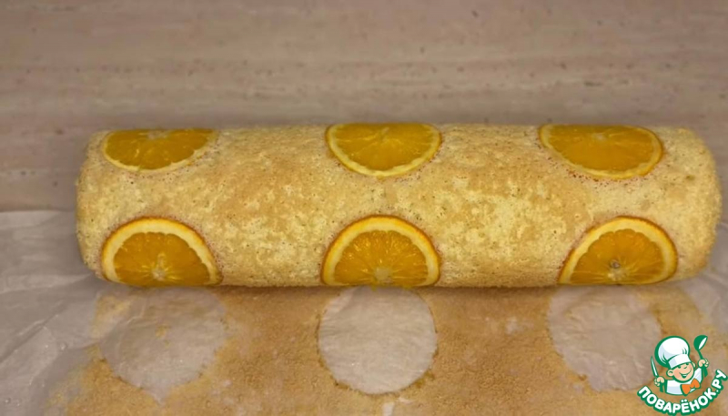 Апельсиновый рулет с апельсиновым кремом
